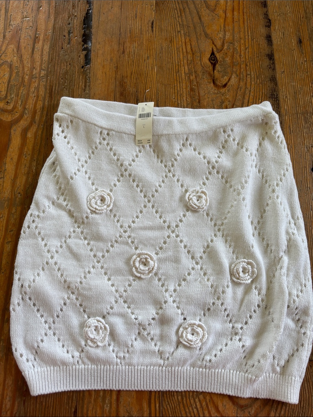Anthropologie Maeve brand new 3-D floral knit Appliqué mini Skirt